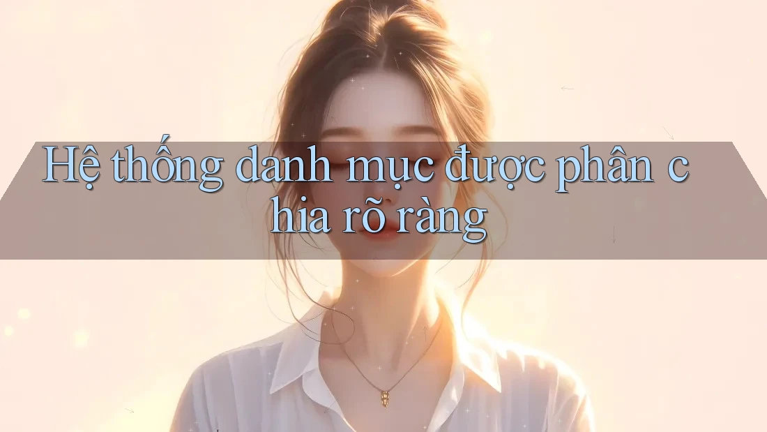 Hệ thống danh mục được phân chia rõ ràng Hệ thống danh mục được phân chia rõ ràng